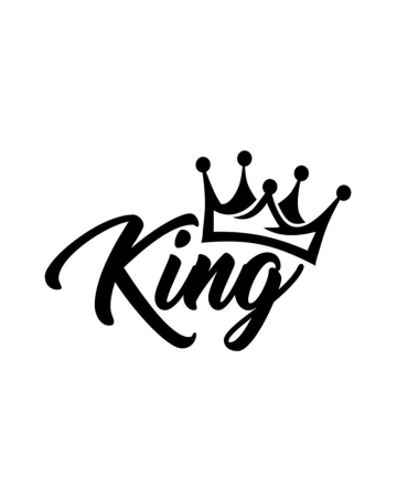 Texte - Sticker King, Alb, 10 cm