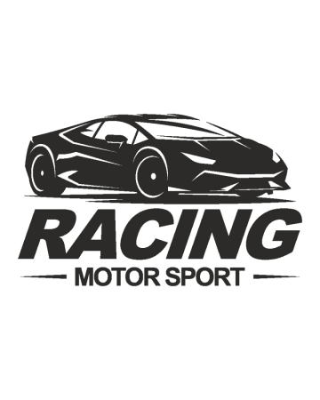 Marci auto - Sticker Lamborghini Motor Sport, Alb, 10 cm