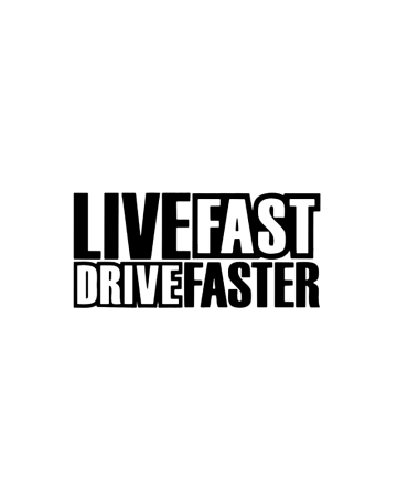 Racing - Sticker Live Fast Driver Faster, Alb, 10 cm