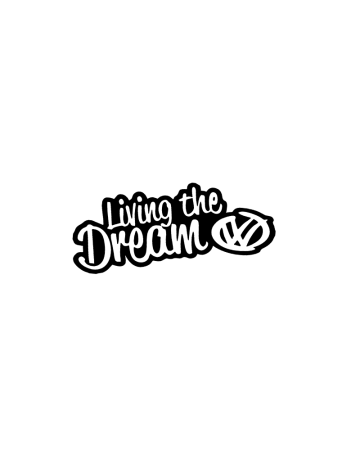 Volkswagen - Sticker Living The Dream VW, Alb, 10 cm