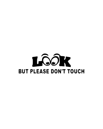 Funny - Sticker Look but Please Don't Touch, Alb, 10 cm