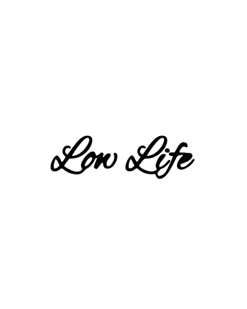 Low - Sticker Low Life, Alb, 10 cm