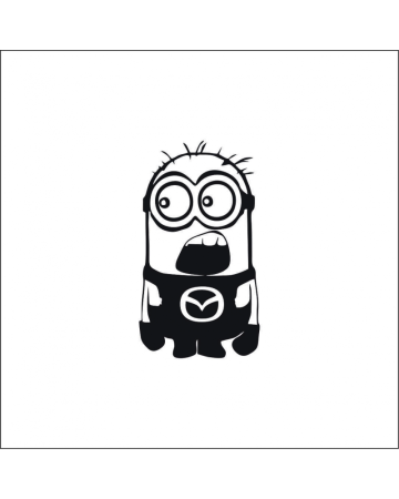 Marci auto - Sticker Mazda Minion, Alb, 10 cm