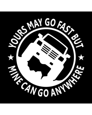4X4/OFF ROAD STICKER - Sticker Mine Can Go Anywhere, Alb, 10 cm
