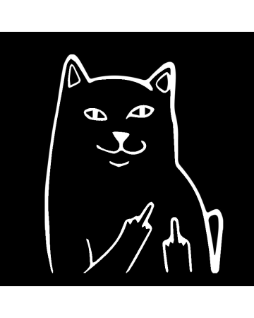 18+ sticker - Sticker Naughty Cat, Alb, 10 cm