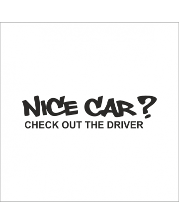 Racing - Sticker Nice Car, Alb, 10 cm