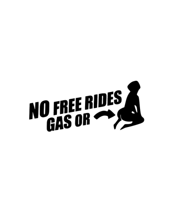 18+ sticker - Sticker No Free Rides, Alb, 10 cm