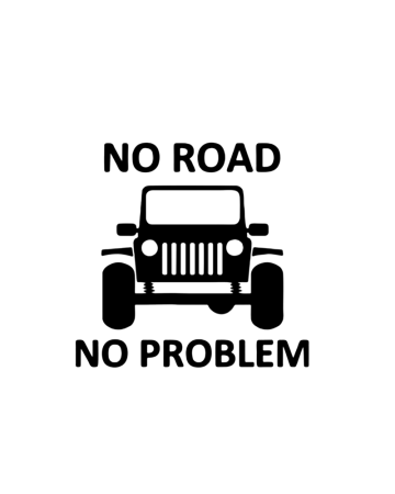 4X4/OFF ROAD STICKER - Sticker No Road No Problem 2, Alb, 10 cm