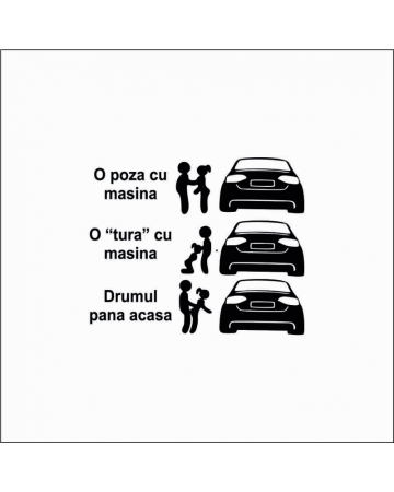 Marci auto - Sticker O tura cu Audi, Alb, 10 cm