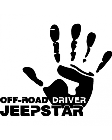 4X4/OFF ROAD STICKER - Sticker Off Road Driver Jeepstar, Alb, 10 cm