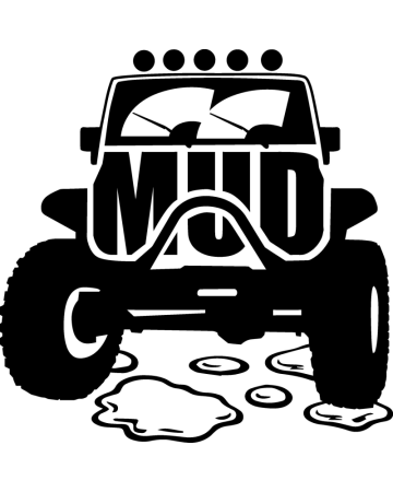 4X4/OFF ROAD STICKER - Sticker Off Road Mud 4x4, Alb, 10 cm
