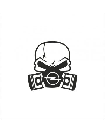 Opel - Sticker Opel Skull, Alb, 10 cm