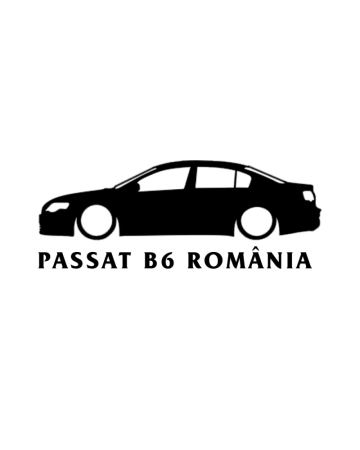 Volkswagen - Sticker Passat B6 Romania, Alb, 10 cm