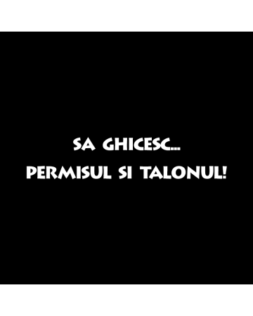 Texte - Sticker Permisul si Talonul, Alb, 10 cm