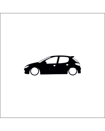 Peugeot - Sticker Peugeot 206, Alb, 10 cm