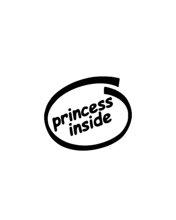 Pentru fete - Sticker Princess Inside, Alb, 10 cm