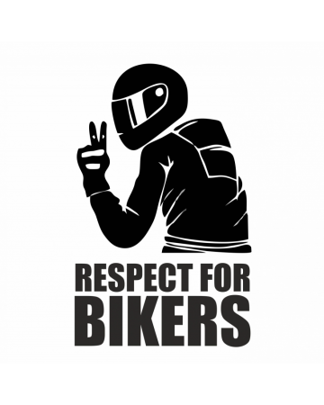 Diverse - Sticker Respect For Bikers 2, Galben, 10 cm