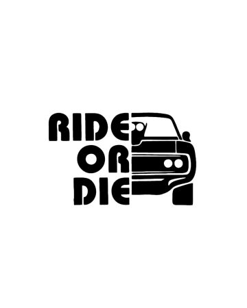 Racing - Sticker Ride or Die 2, Albastru, 10 cm