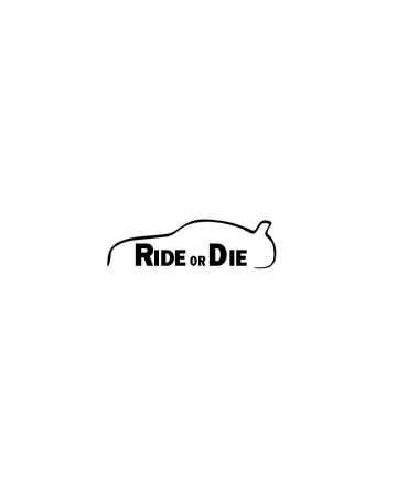 Racing - Sticker Ride Or Die, Alb, 10 cm