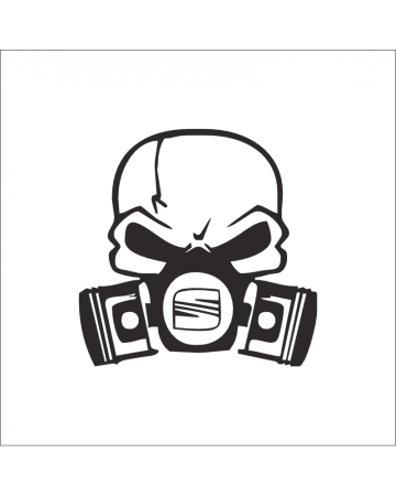 Seat - Sticker Seat Skull, Alb, 10 cm