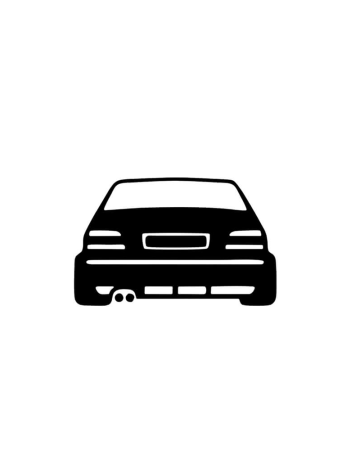 BMW - Sticker Silueta E36, Alb, 10 cm