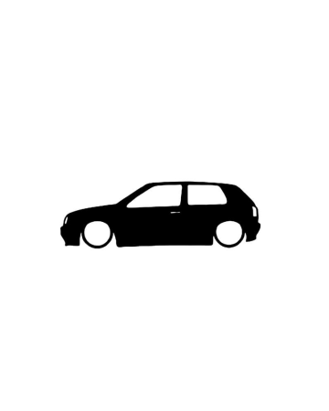 Volkswagen - Sticker Silueta Golf 4, Alb, 10 cm
