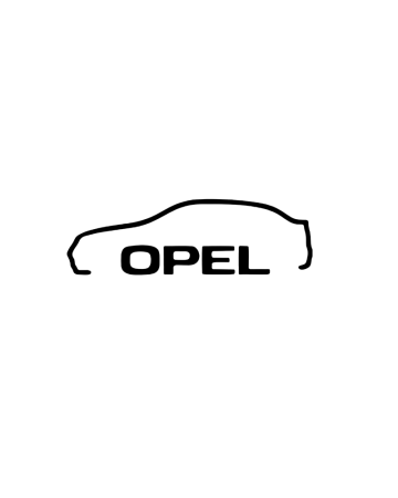 Opel - Sticker Silueta Opel, Alb, 10 cm