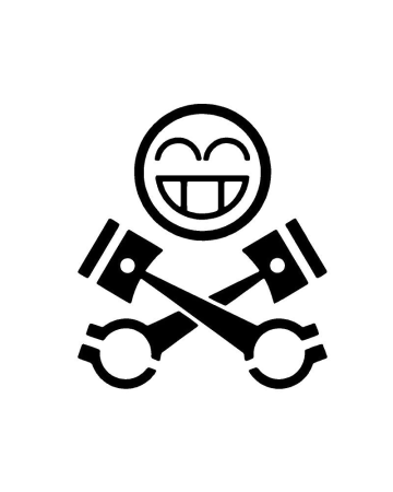 Diverse - Sticker Smiley Face Piston, Alb, 10 cm