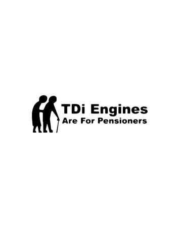 Racing - Sticker TDI Eningines Are For Pensioners, Albastru, 10 cm