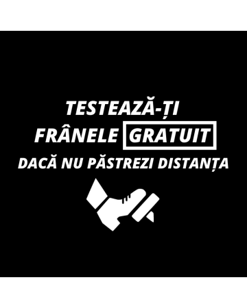 Texte - Sticker Testeaza-ti Franele, Alb, 10 cm