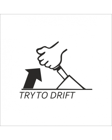 Racing - Sticker Try To Drift, Alb, 10 cm