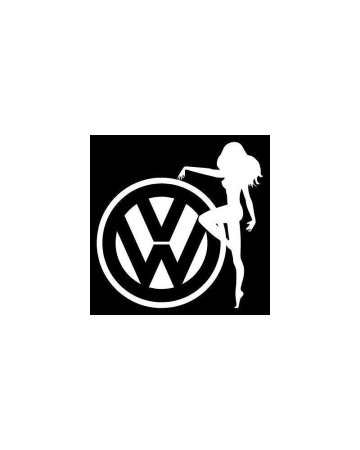 Volkswagen - Sticker VW Girl, Alb, 10 cm