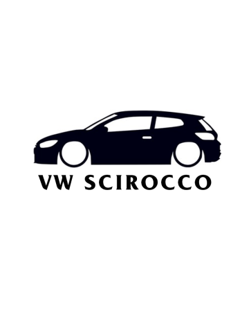 Volkswagen - Sticker VW Scirocco, Alb, 10 cm