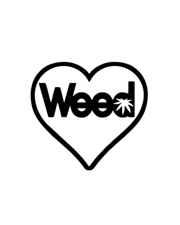 18+ sticker - Sticker Weed, Alb, 10 cm