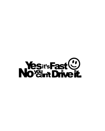 Racing - Sticker Yes It's Fast, Albastru, 10 cm