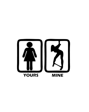 18+ sticker - Sticker Yours and Mine, Alb, 10 cm