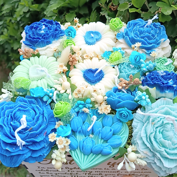 Blue Serenity Luxury Box – Cadou Exclusiv Handmade cu Lumânări Florale [4]