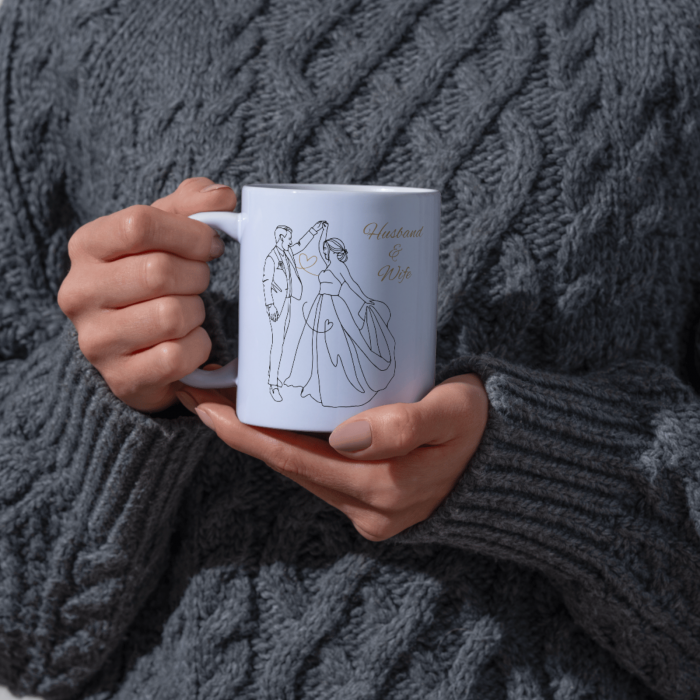 Cana termosensibilă personalizată husband & wife  – neagră la rece, colorată la cald [2]