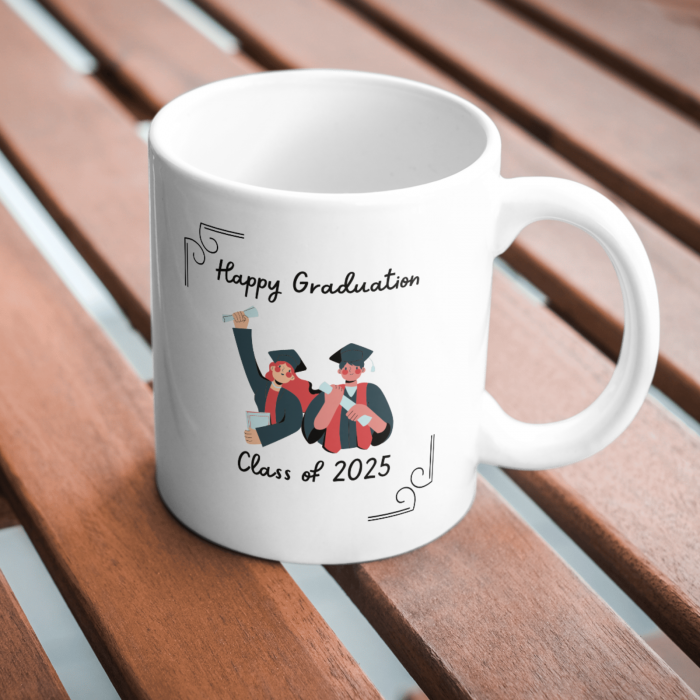 Cană termosensibilă personalizată happy graduation  – neagră la rece, colorată la cald [2]