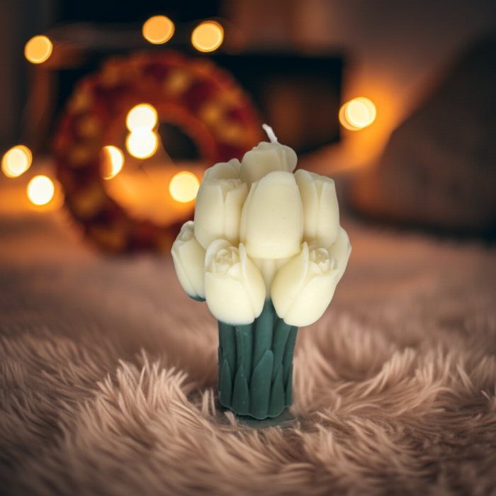 lumanare parfumata buchet flori decor cadou elegant handmade [1]