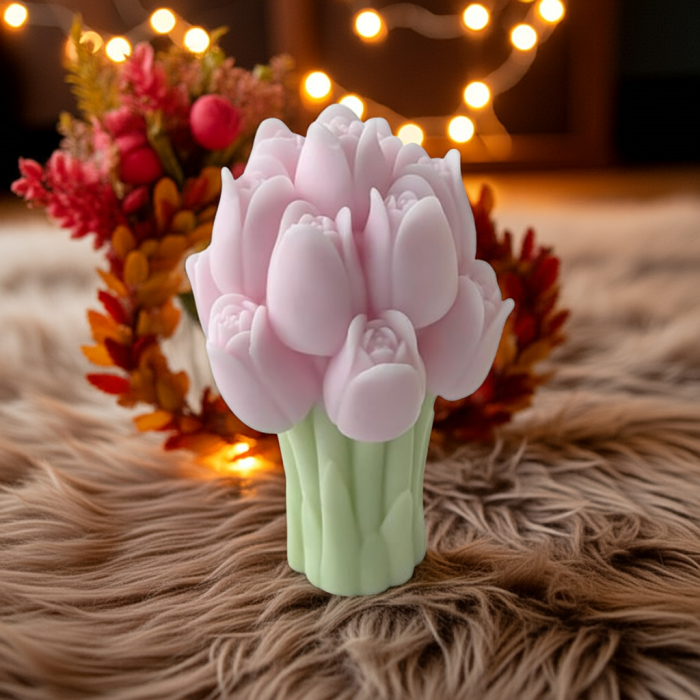 lumanare parfumata buchet flori decor cadou elegant handmade [1]