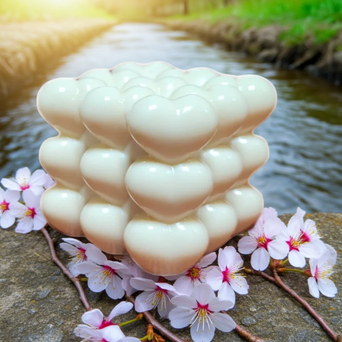 lumânare parfumată cub cu inimi – romantică handmade [1]