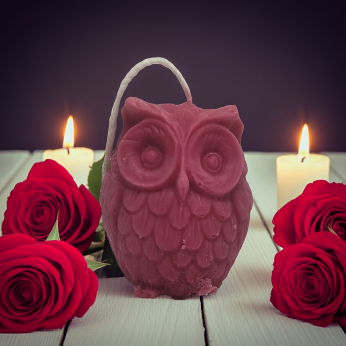 lumânare bufniță handmade – mărturie botez nuntă ceară parfumată [3]