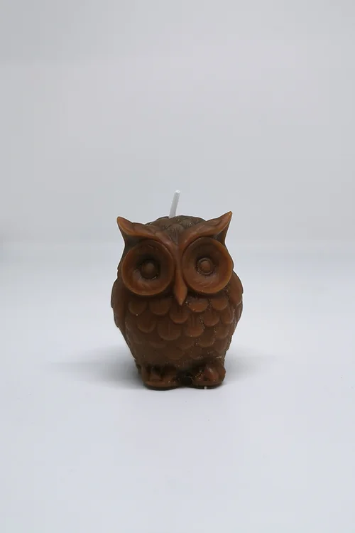 lumânare bufniță handmade – mărturie botez nuntă ceară parfumată [2]