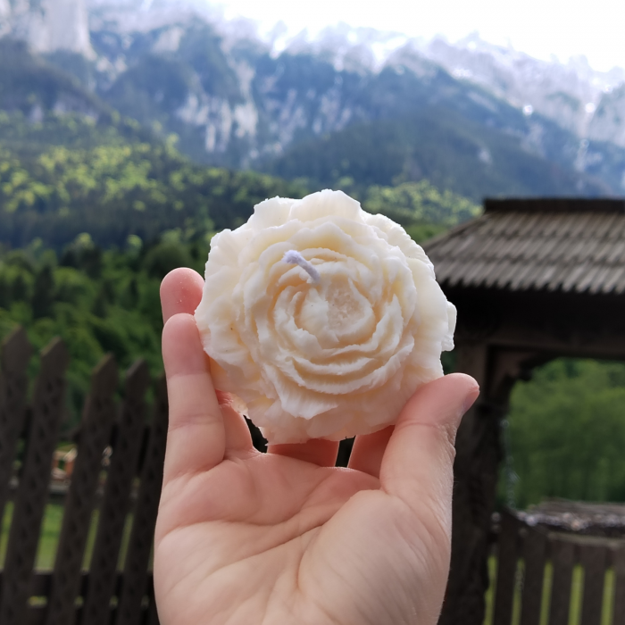 lumânare parfumată floare handmade – cadou și mărturie botez/nuntă [3]
