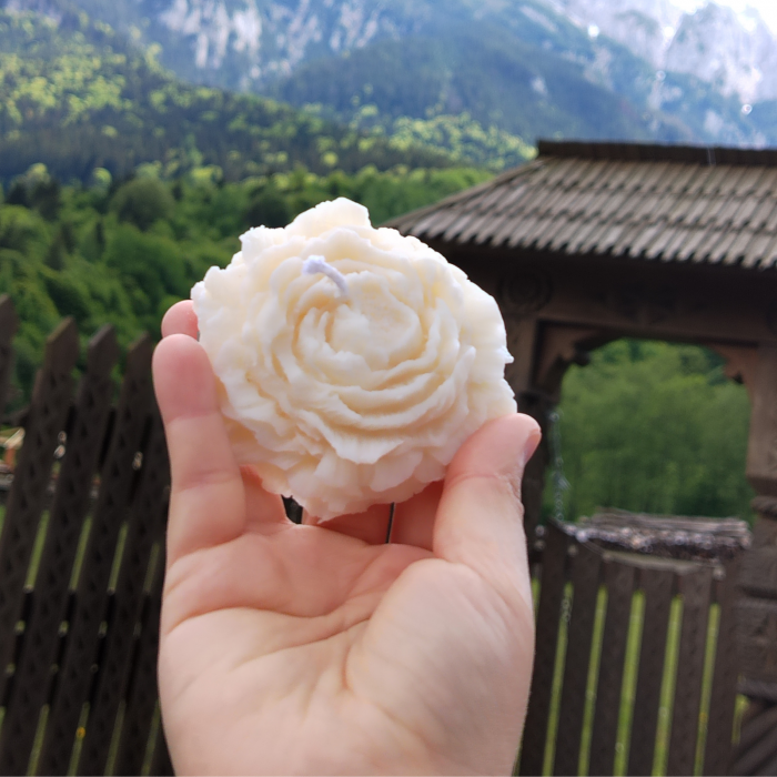 lumânare parfumată floare handmade – cadou și mărturie botez/nuntă [4]