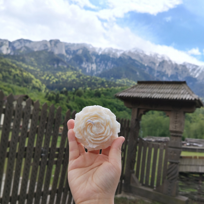 lumânare parfumată floare handmade – cadou și mărturie botez/nuntă [6]