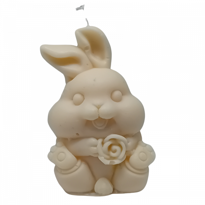 lumanare parfumata iepuras floare 75g decor paste handmade [2]