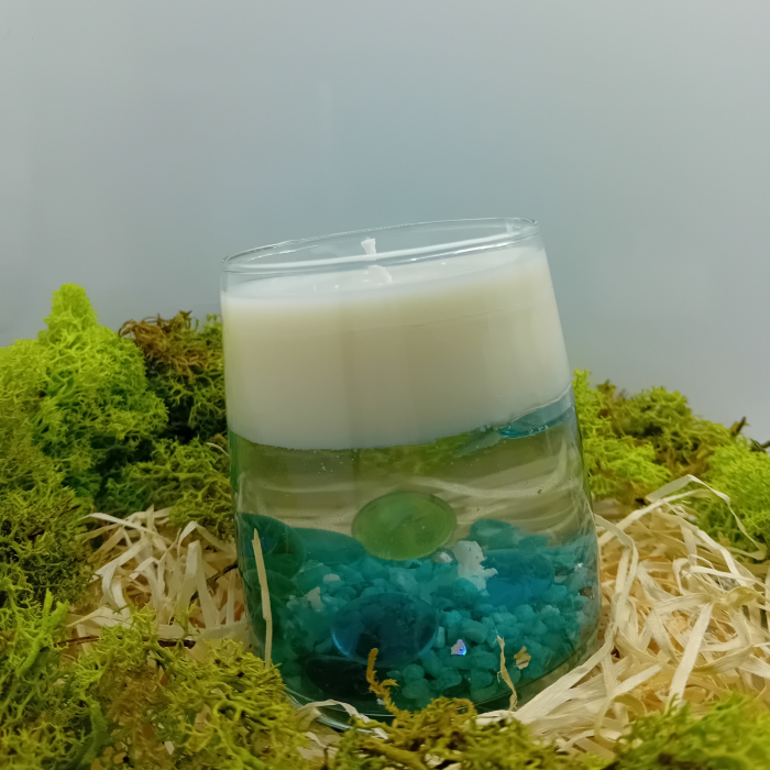 lumanare parfumata plutitoare in apa ceara de cocos handmade [4]