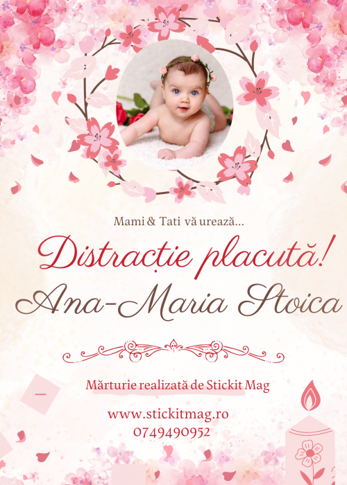 Marturie Botez Ursulet De Trandafiri Model Pink Roses Fetita [2]